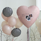 Набор: сердце с фотографиями и связка «Dusty Rose»