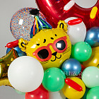 Фигура из шаров с цифрой «Леопард» (Happy Birthday)