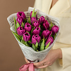 Букет пурпурных тюльпанов S