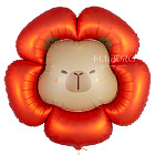 Шар из фольги «Капибара-цветочек»