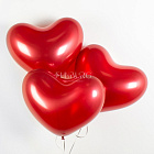 Воздушные шары (14 дюймов) «Сердца Chrome» красные