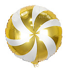 Шарик из фольги «Карамель» (белый и золото)