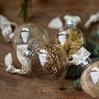 Набор ёлочных шаров с сухоцветами, 4 шт