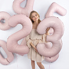 Шар из фольги «Цифра 4 (пыльная роза)» Slim