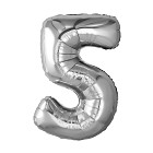 Шар из фольги «Цифра 5 mini (серебряная)» 32″