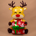 Ходящий шар «Олень с подарком» (с воздухом)