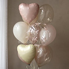 Связка воздушных шаров с бантиками «Розовый кварц»