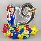 Фигура из шаров с цифрой «Супер Марио»