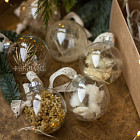 Набор ёлочных шаров с сухоцветами, 4 шт