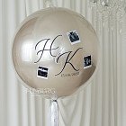 Стеклянный шар с надписью и фотографиями 24″ (Silk)