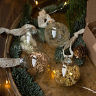 Набор ёлочных шаров с сухоцветами, 4 шт